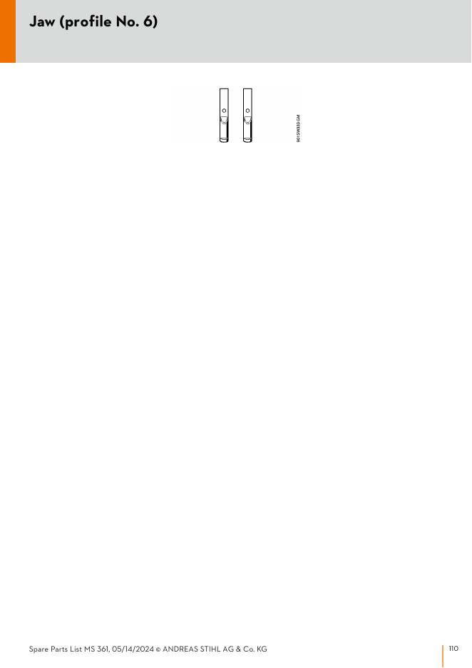STIHL MS361 IPL Parts Diagram Jaw (profile No. 6) diagram