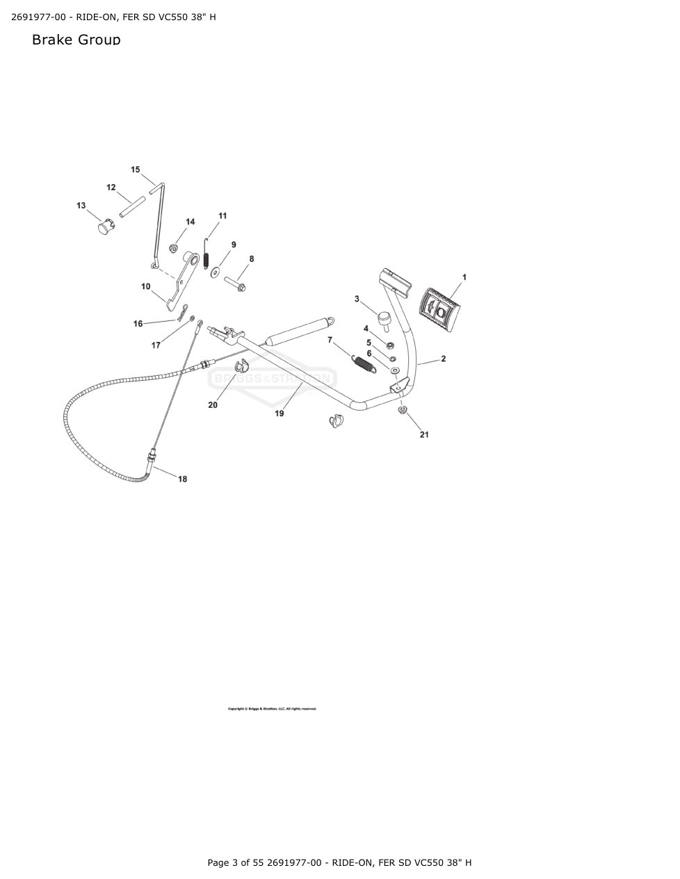 Victa VSR38 FER SD VC550 38 Inch Ride On Mower IPL Parts Diagram