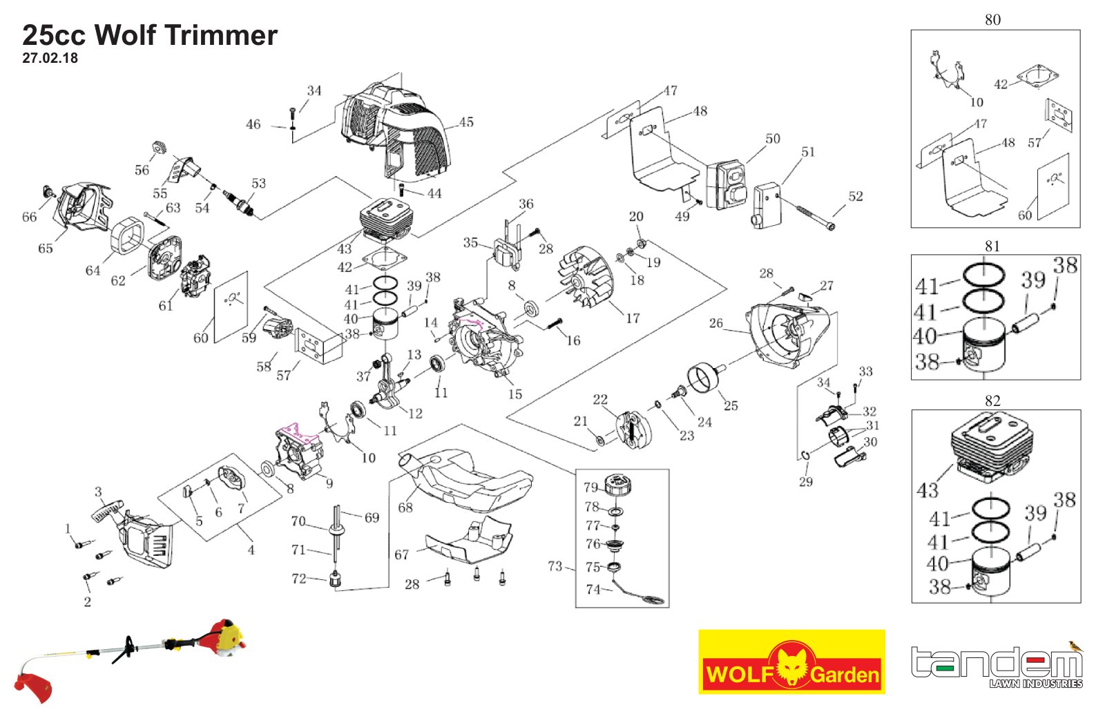 Wolf 25cc Trimmer IPL Parts Diagram