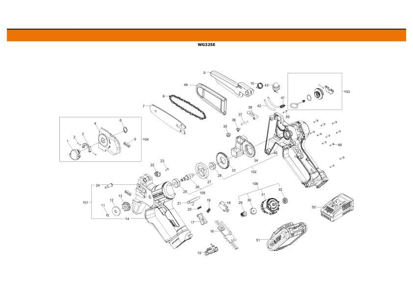 Worx WG325E Exploded Drawing IPL