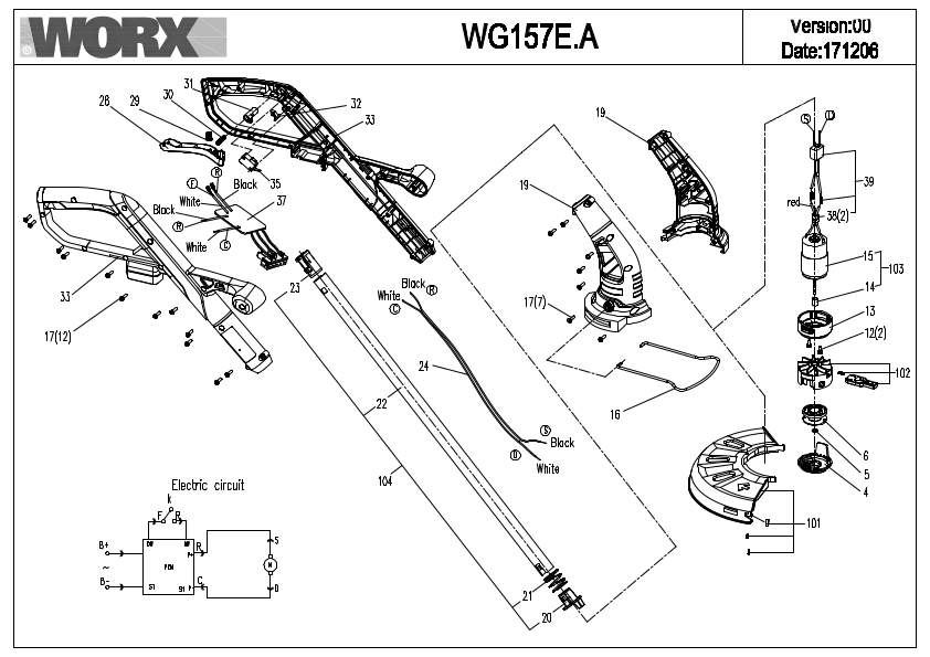 Worx WG901E Exploded Drawing IPL