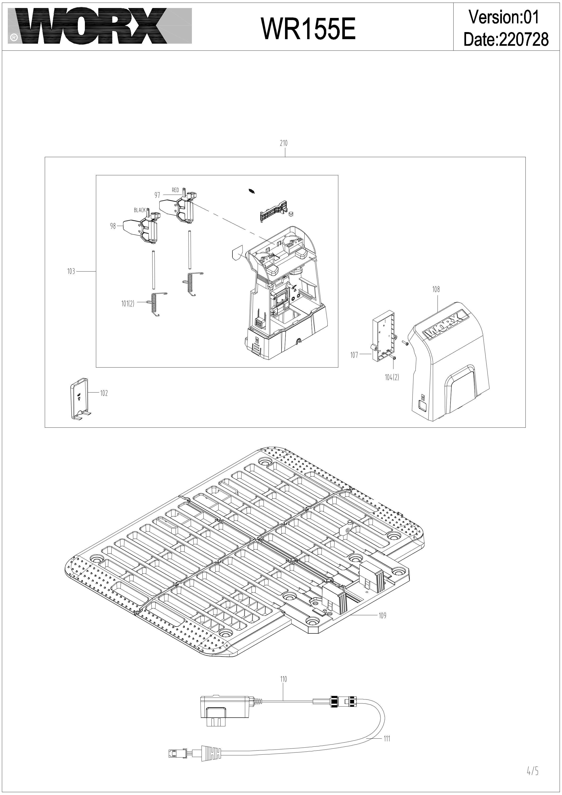 Worx WR155E IPL exploded drawing 4
