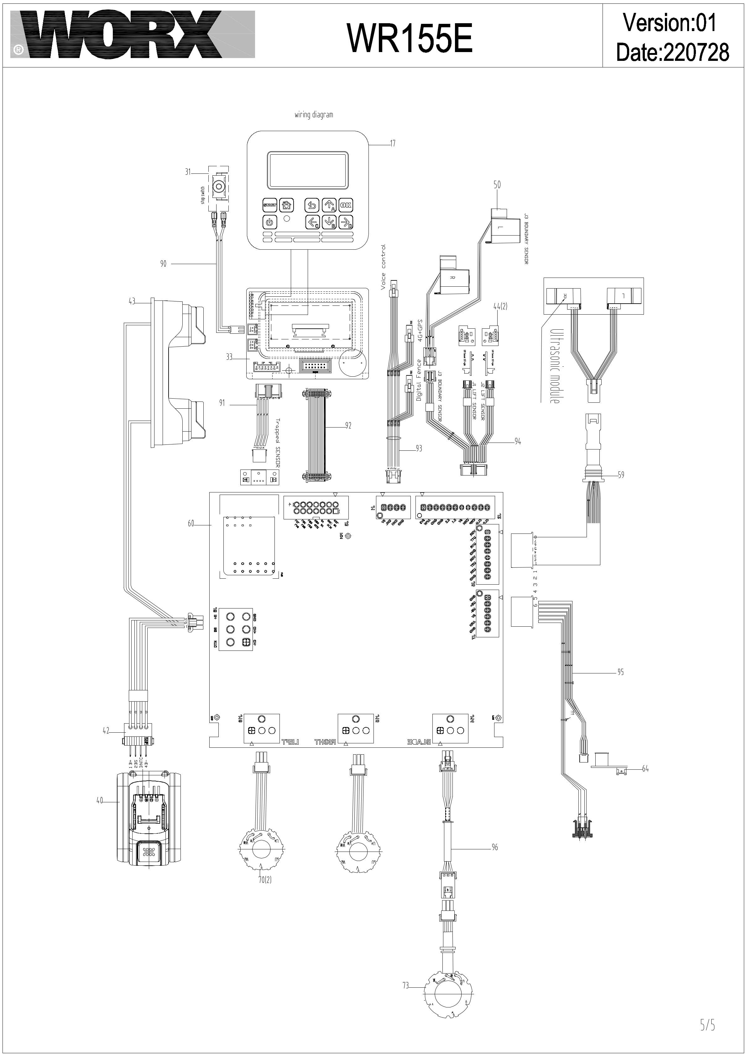 Worx WR155E IPL exploded drawing 5