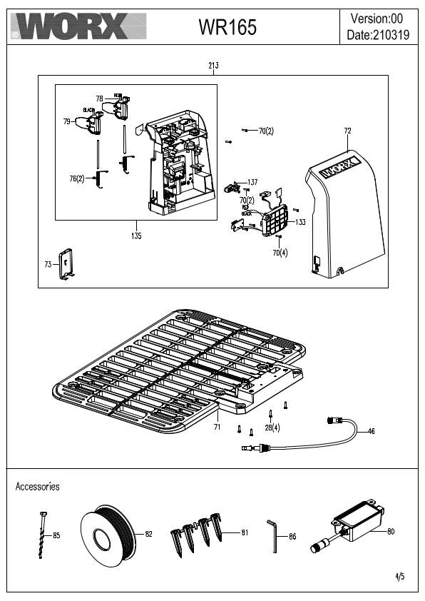 Worx WR165E IPL exploded drawing 4