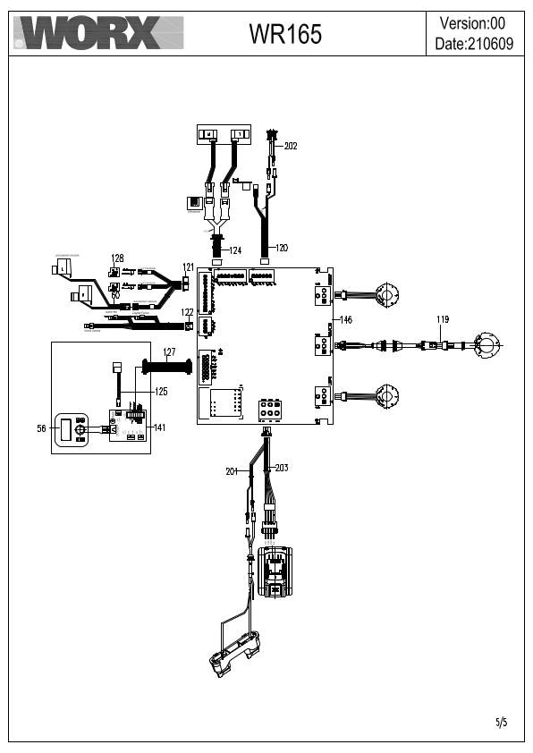 Worx WR165E IPL exploded drawing 5