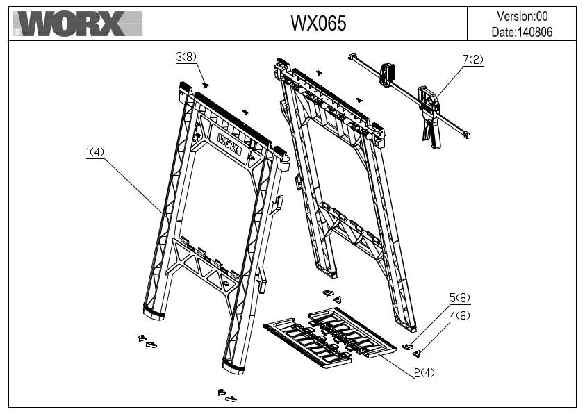 Worx WX065 Exploded Drawing IPL