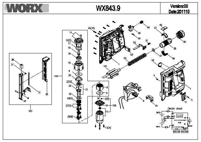 Worx WX843.9 Exploded Drawing IPL