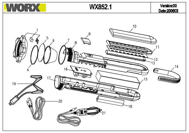 Worx WX852.1 Exploded Drawing IPL