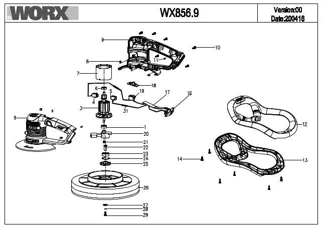 Worx WX856.9 Exploded Drawing IPL