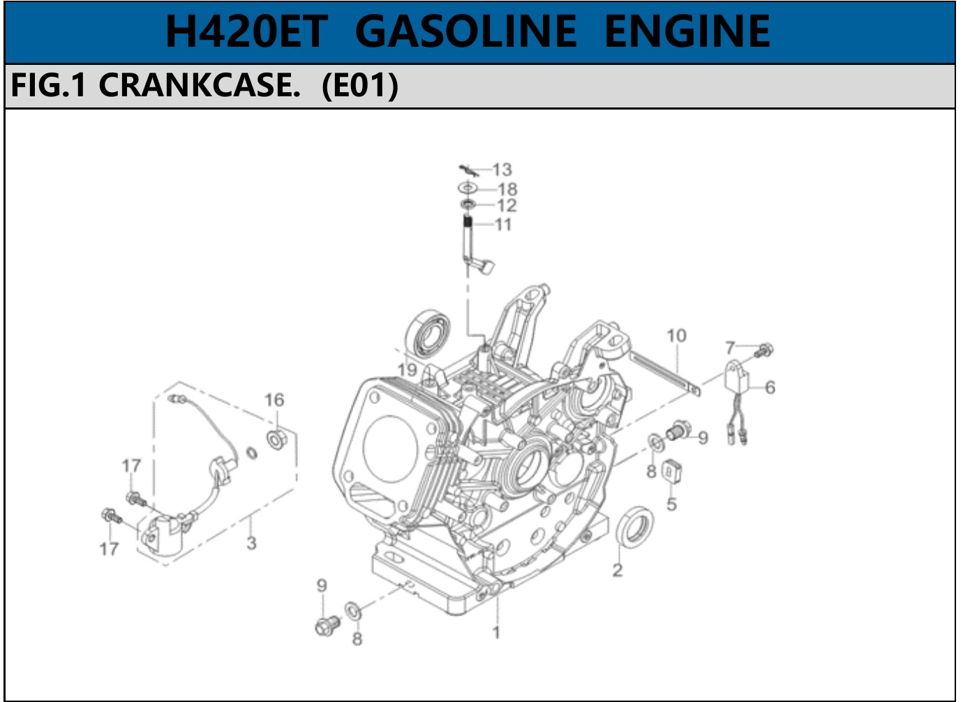 Hyundai H420ET Fig.1 CRANKCASE IPL diagram
