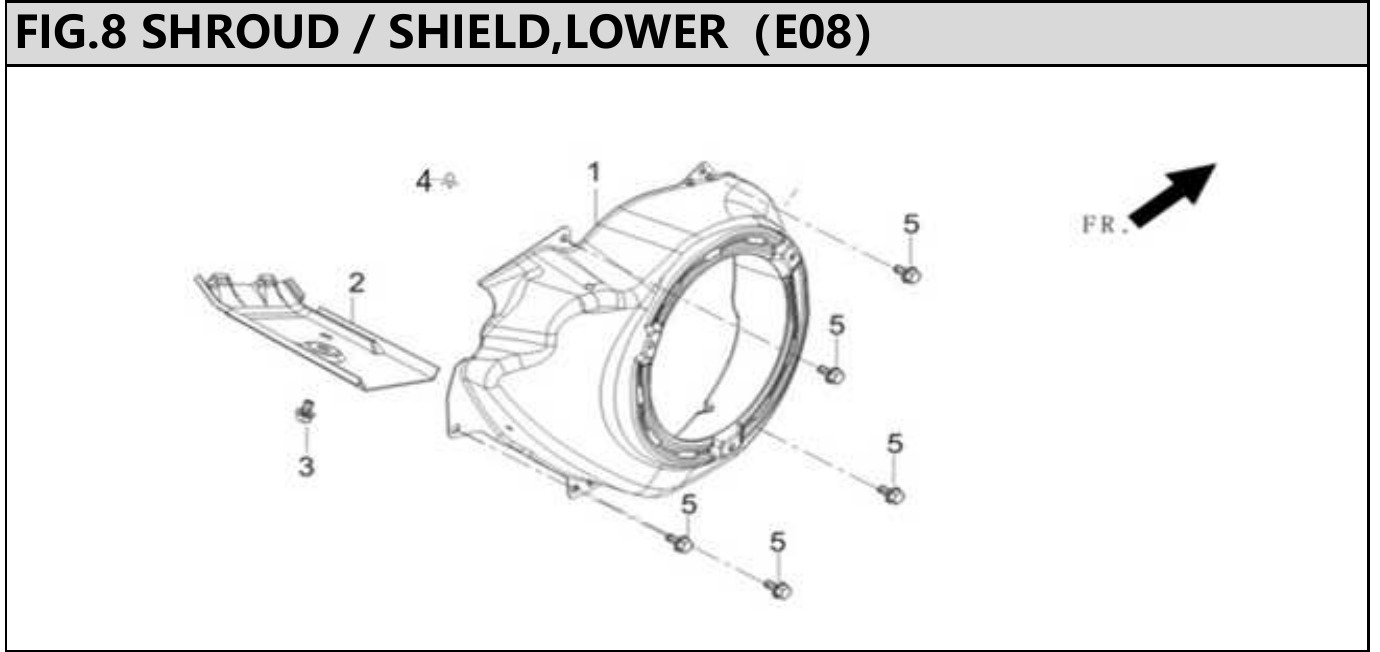 Hyundai H420ET Fig.8 SHROUD / SHIELD, LOWER IPL diagram