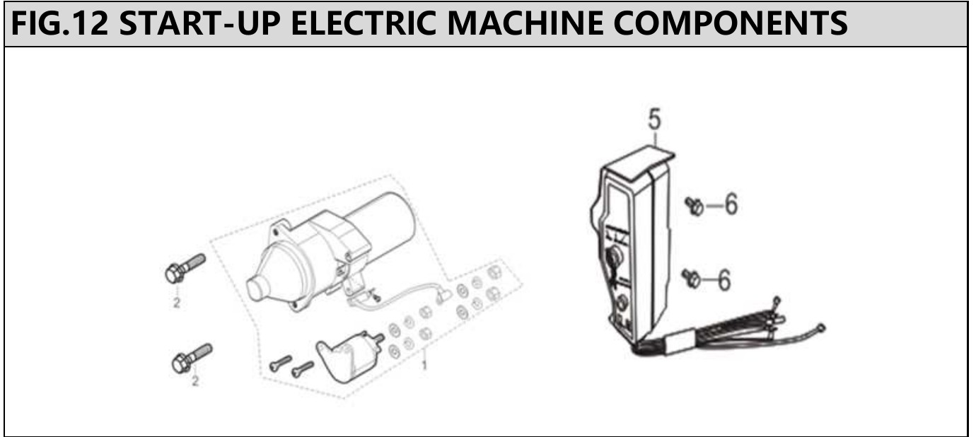 Hyundai H420ET Fig.12 START-UP ELECTRIC MACHINE COMPONENTS IPL diagram