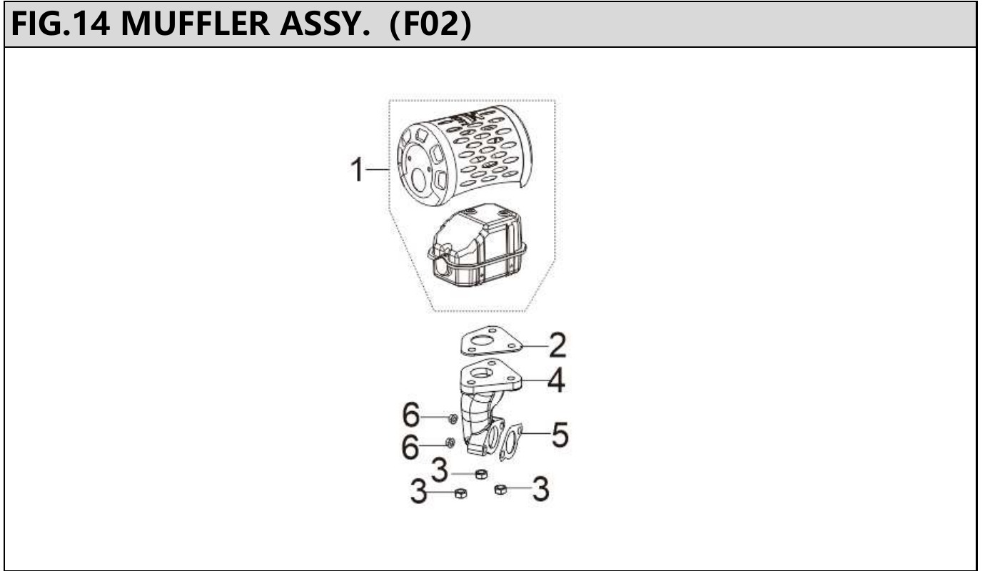 Hyundai H420ET Fig.14 MUFFLER ASSY. IPL diagram