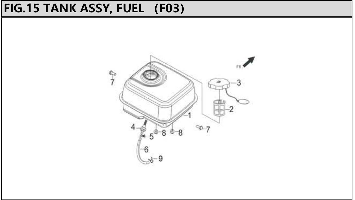 Hyundai H420ET Fig.15 TANK ASSY, FUEL IPL diagram