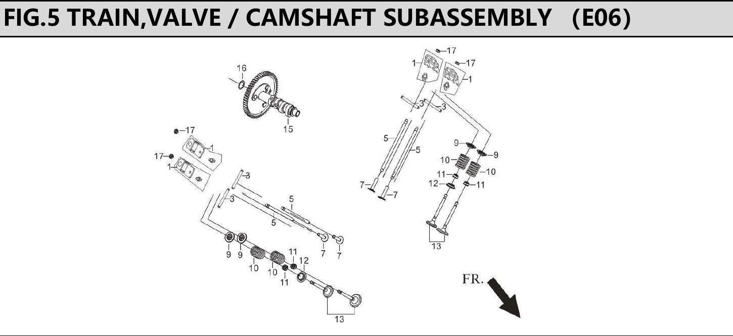 Hyundai H740E Fig.5 TRAIN, VALVE / CAMSHAFT SUBASSEMBLY IPL diagram