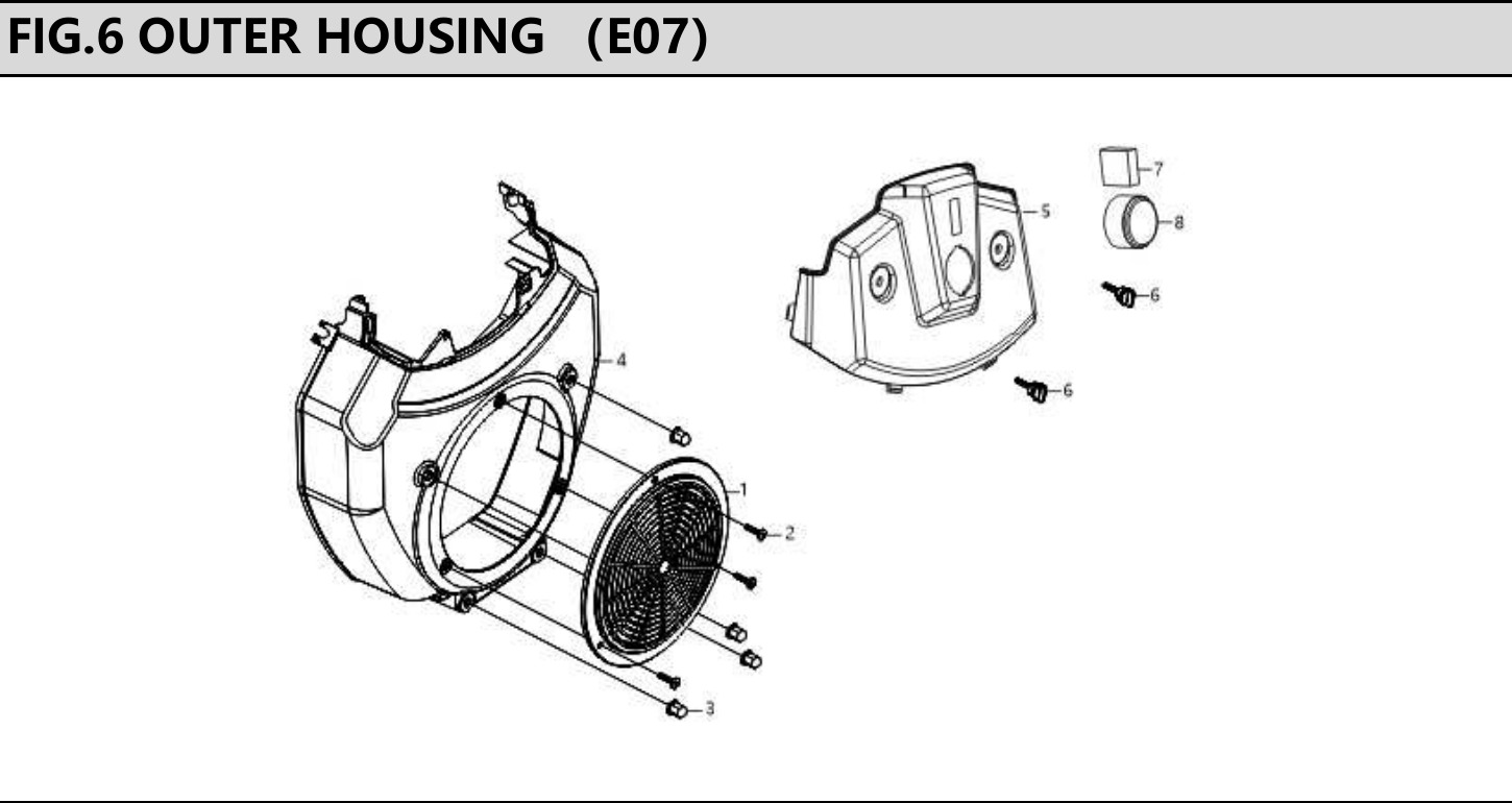 Hyundai H740E Fig.6 OUTER HOUSING IPL diagram