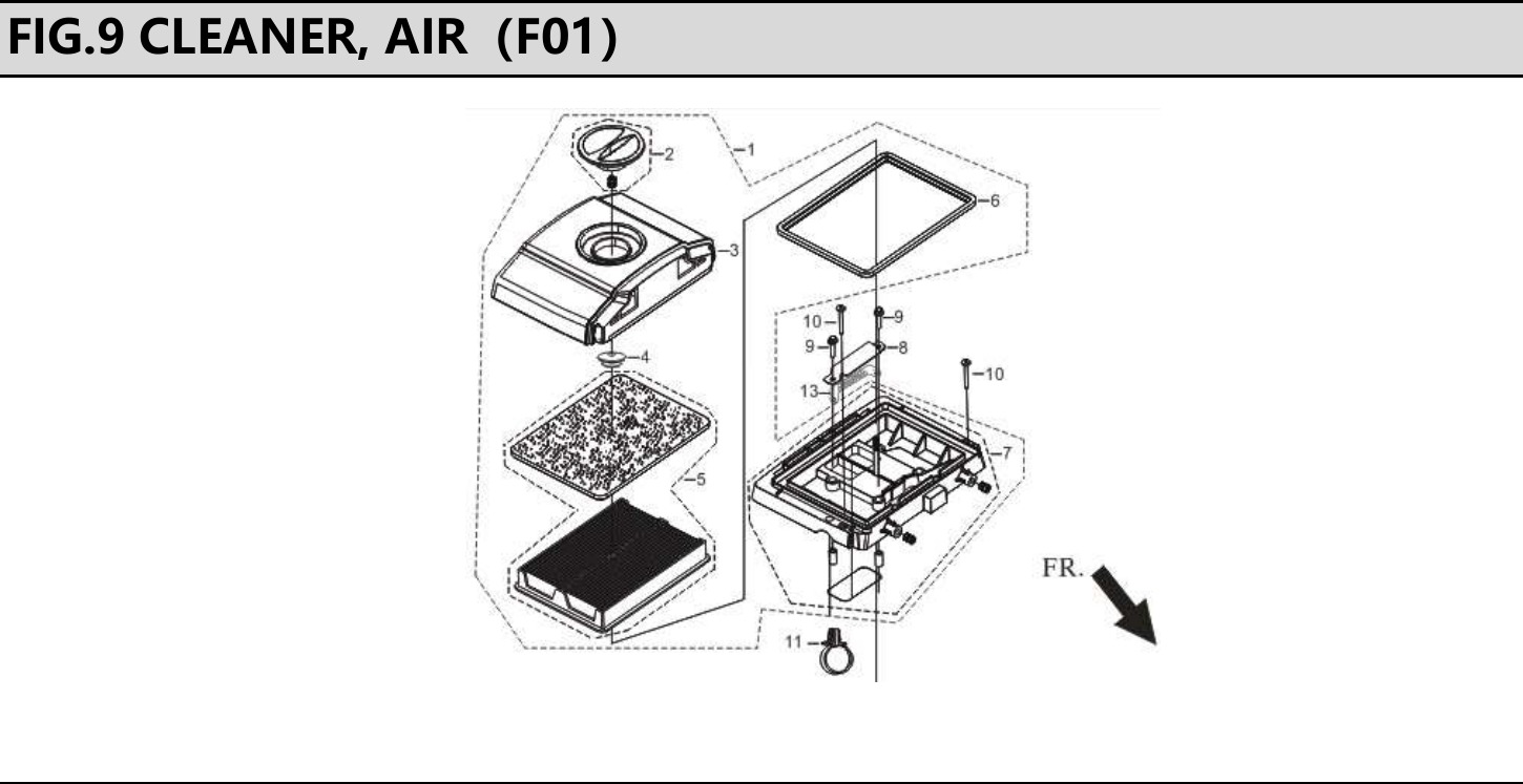 Hyundai H740E Fig.9 CLEANER, AIR IPL diagram