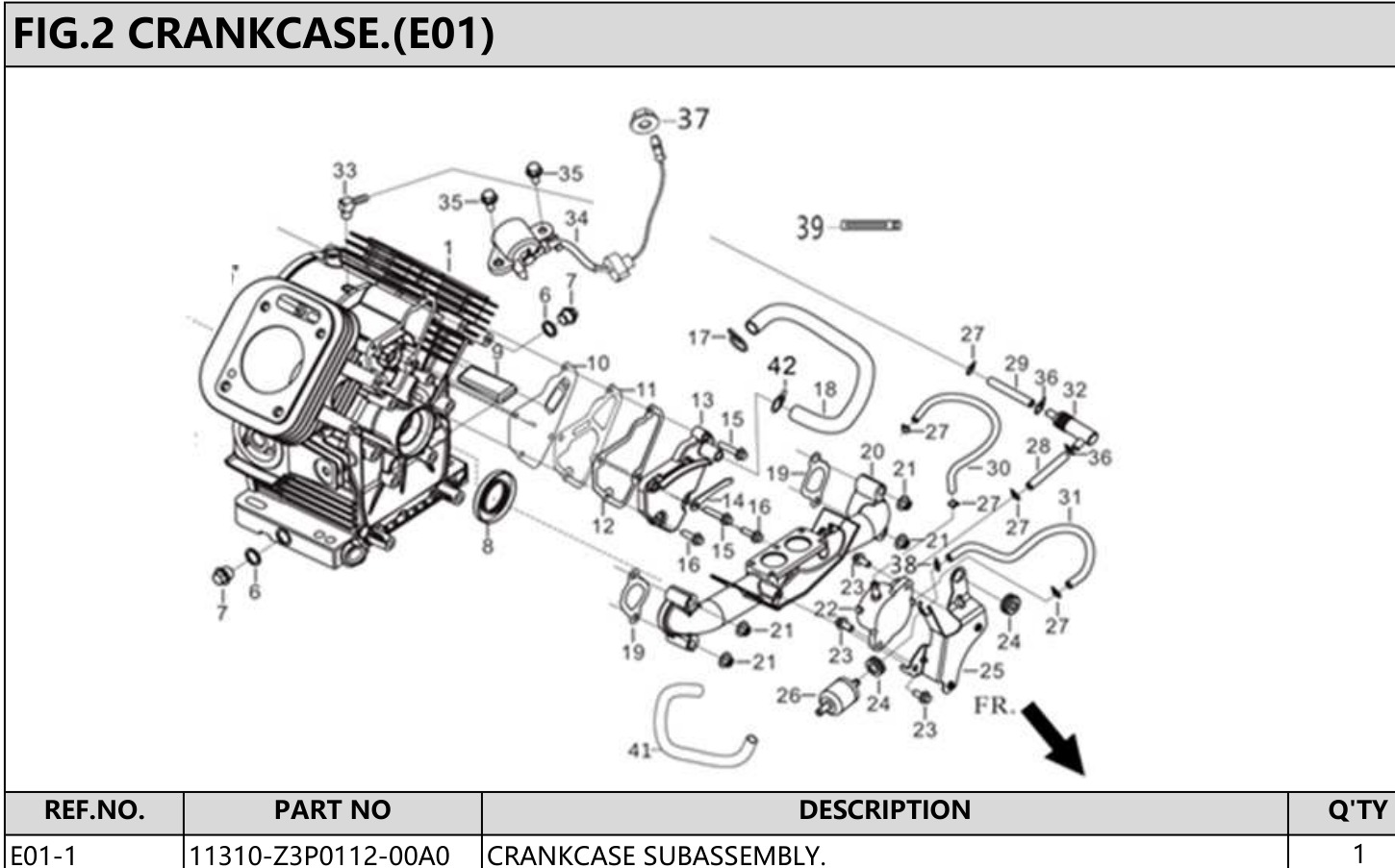 Hyundai H740ET Fig.2 CRANKCASE IPL diagram
