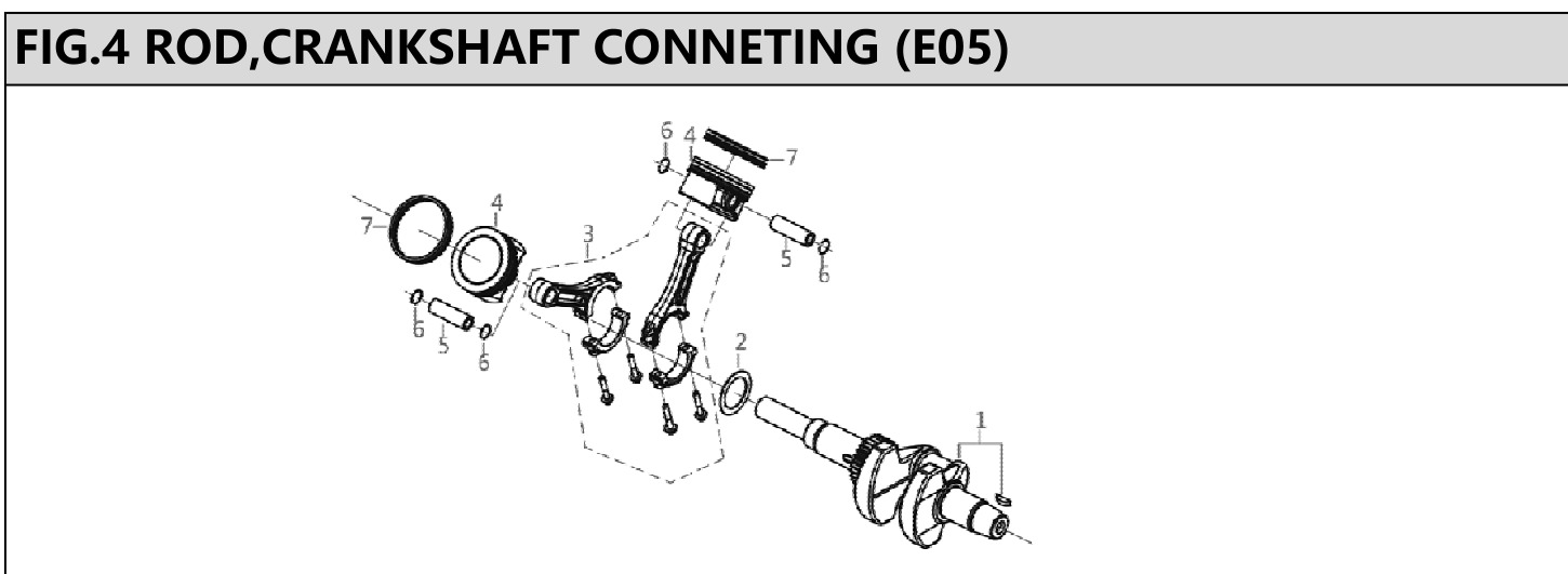 Hyundai H740ET Fig.4 ROD, CRANKSHAFT CONNECTING IPL diagram