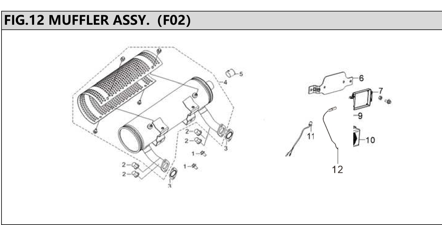 Hyundai H740ET Fig.12 MUFFLER ASSY. IPL diagram