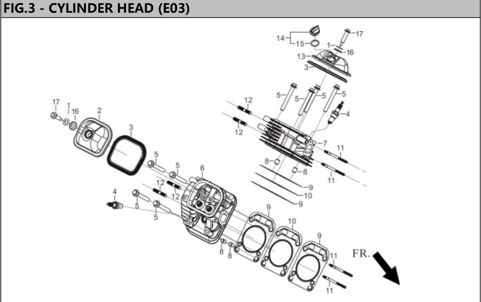 Hyundai HG10000E Cylinder Head IPL diagram