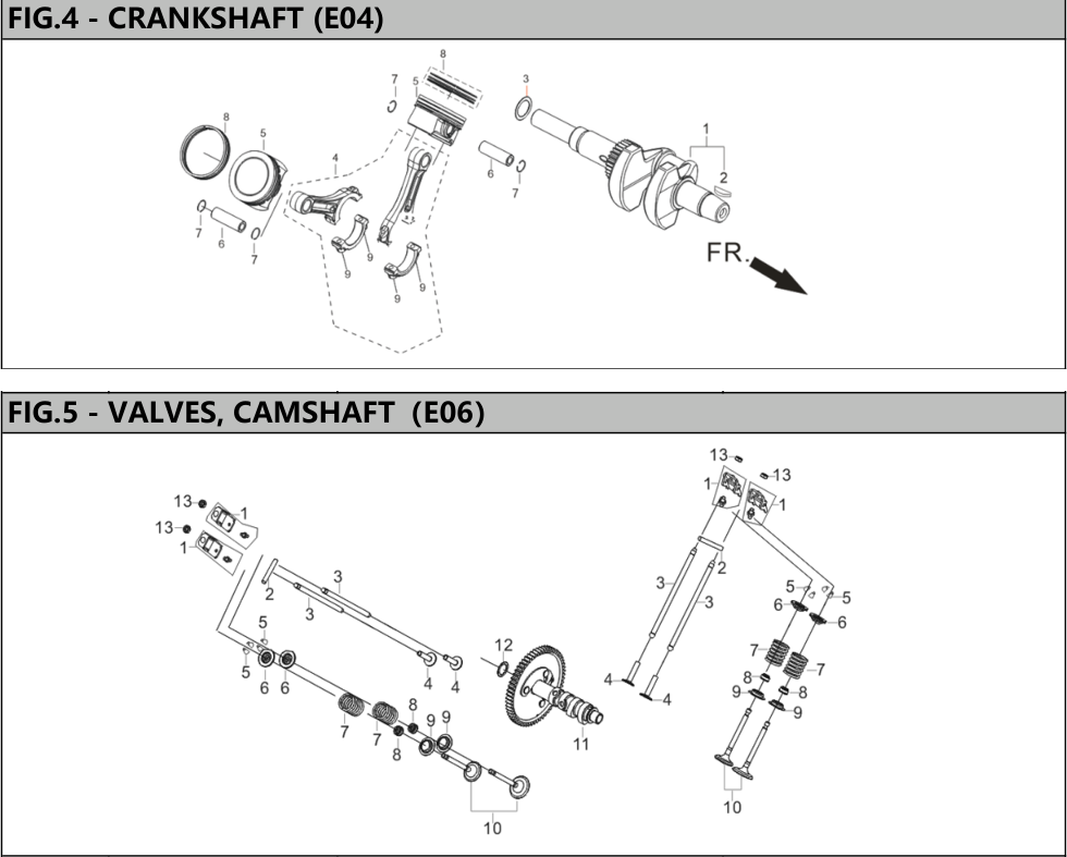 Hyundai HG10000E Crankshaft and Valves Camshaft IPL diagram