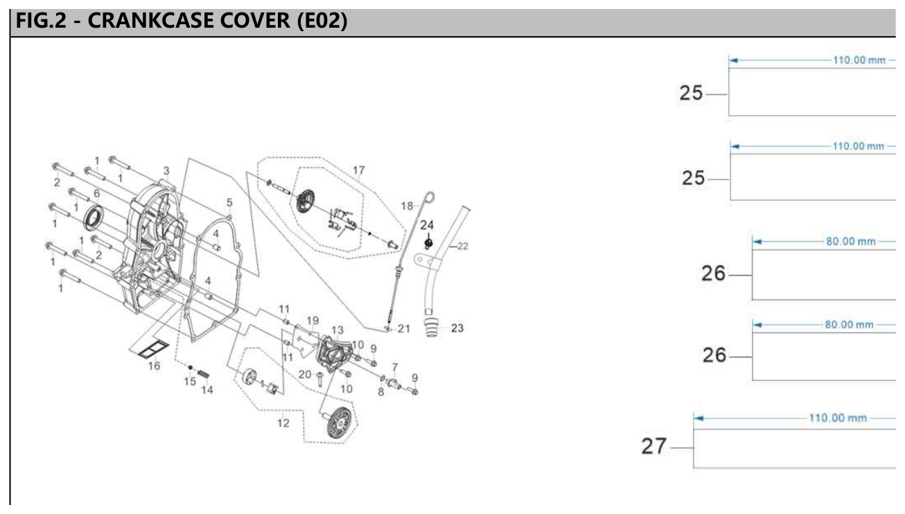 Hyundai HG12000E Crankcase Cover IPL diagram