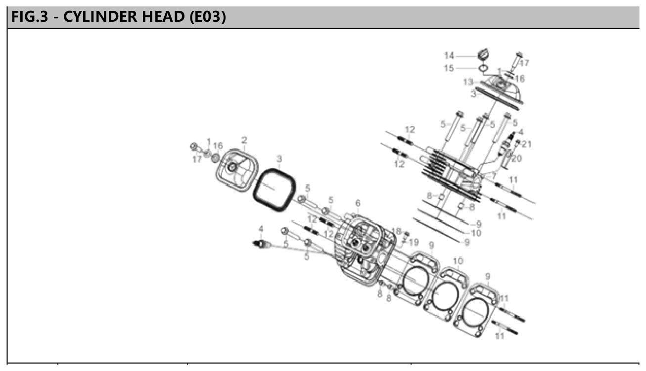Hyundai HG12000E Cylinder Head IPL diagram