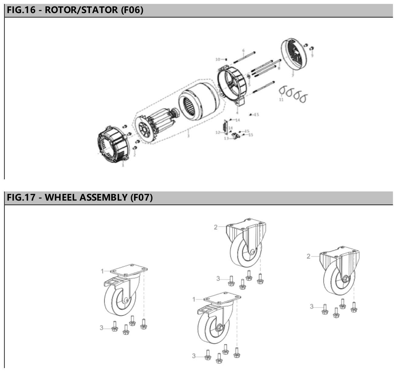 Hyundai HG12000E Rotor/Stator / Wheel Assembly IPL diagram