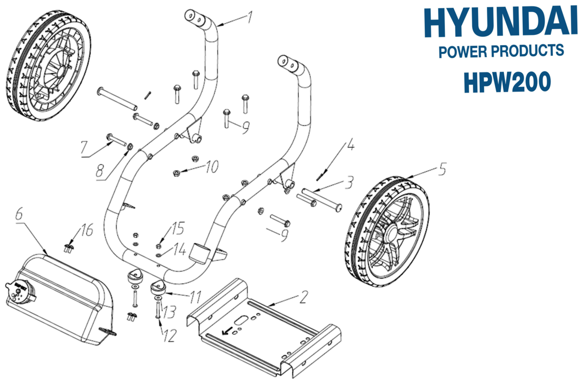 Hyundai HPW200 Frame Base Assembly IPL diagram