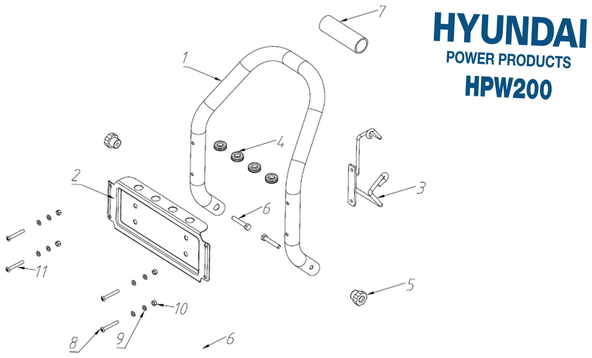Hyundai HPW200 Handle Assembly IPL diagram