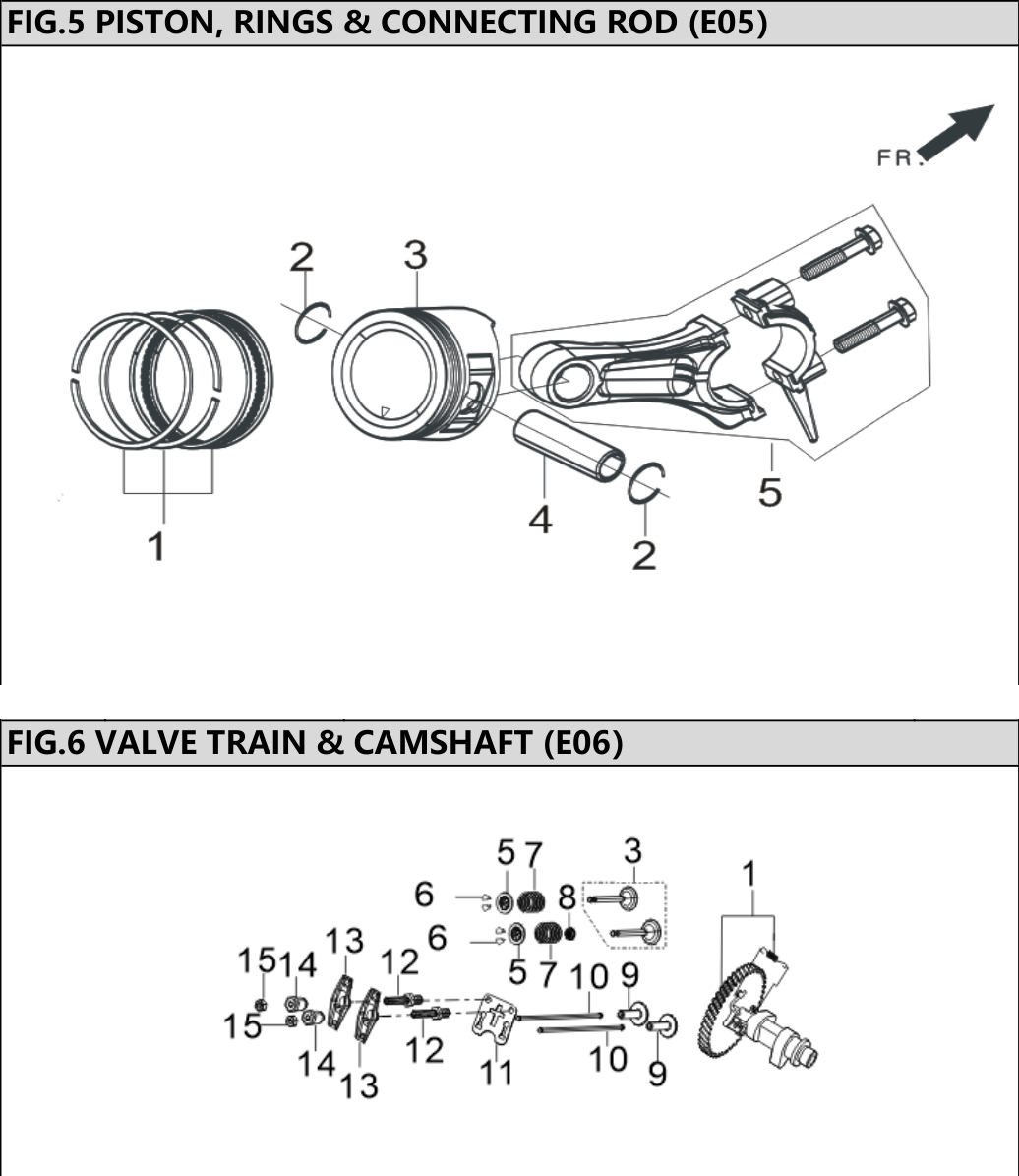 Hyundai HPW200 Piston, Rings and Connecting Rod IPL diagram