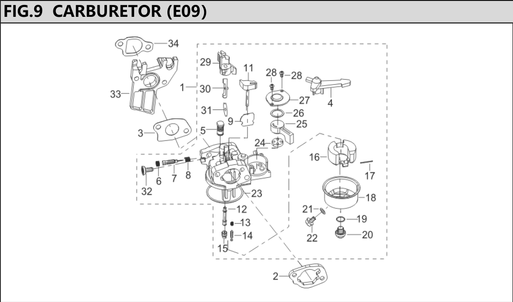 Hyundai HPW200 Carburetor IPL diagram
