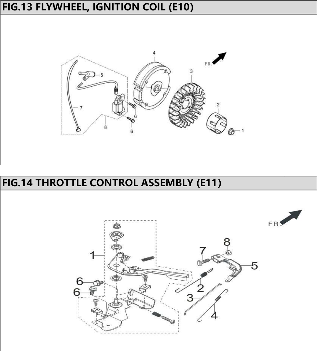 Hyundai HPW200 Flywheel and Ignition Coil IPL diagram