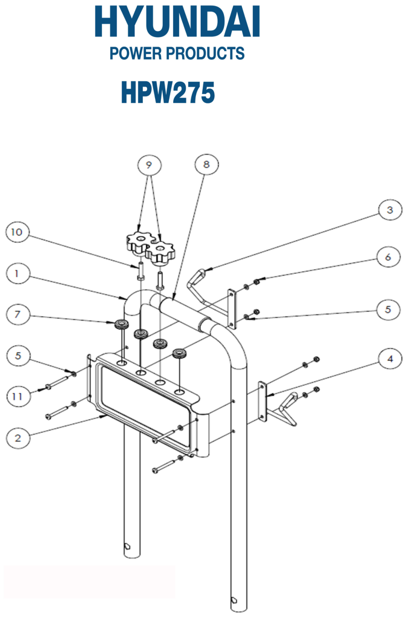 Hyundai HPW275 Handle Assembly IPL diagram