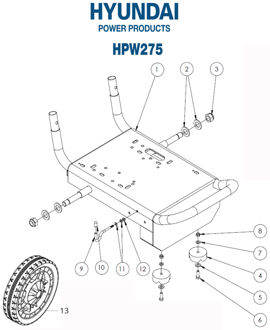 Hyundai HPW275 Frame Base Assembly IPL diagram