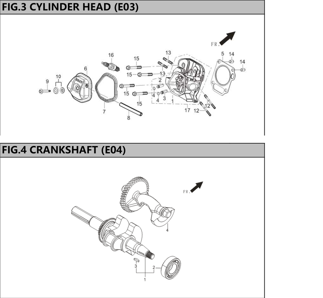 Hyundai HPW275 Cylinder Head and Crankshaft IPL diagram