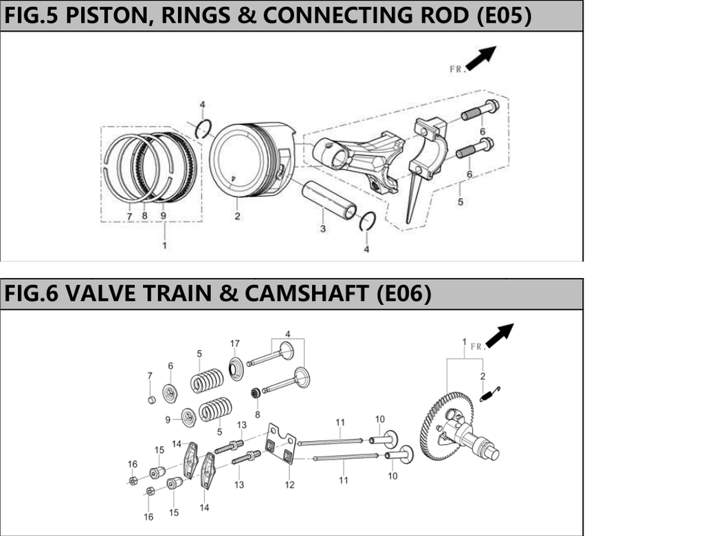Hyundai HPW275 Piston, Rings and Valve Train IPL diagram