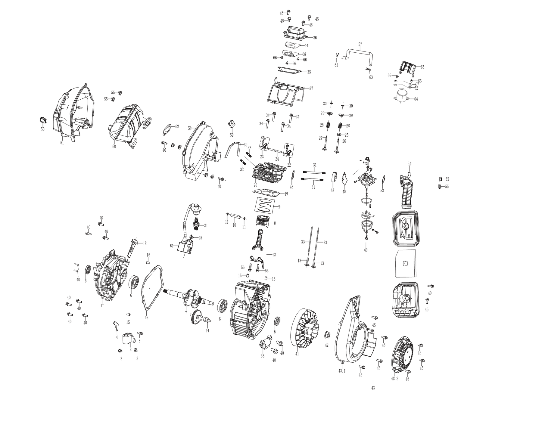 Hyundai HY2200IS Engine Assembly IPL diagram