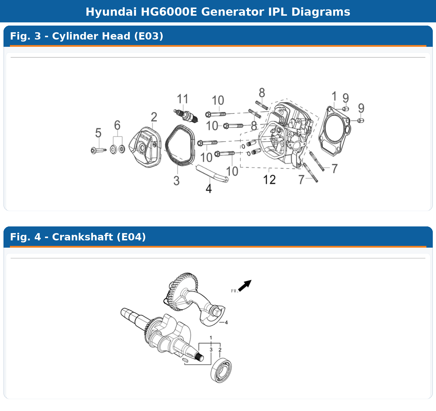 Hyundai HG6000E IPL Cylinder Head / Crankshaft