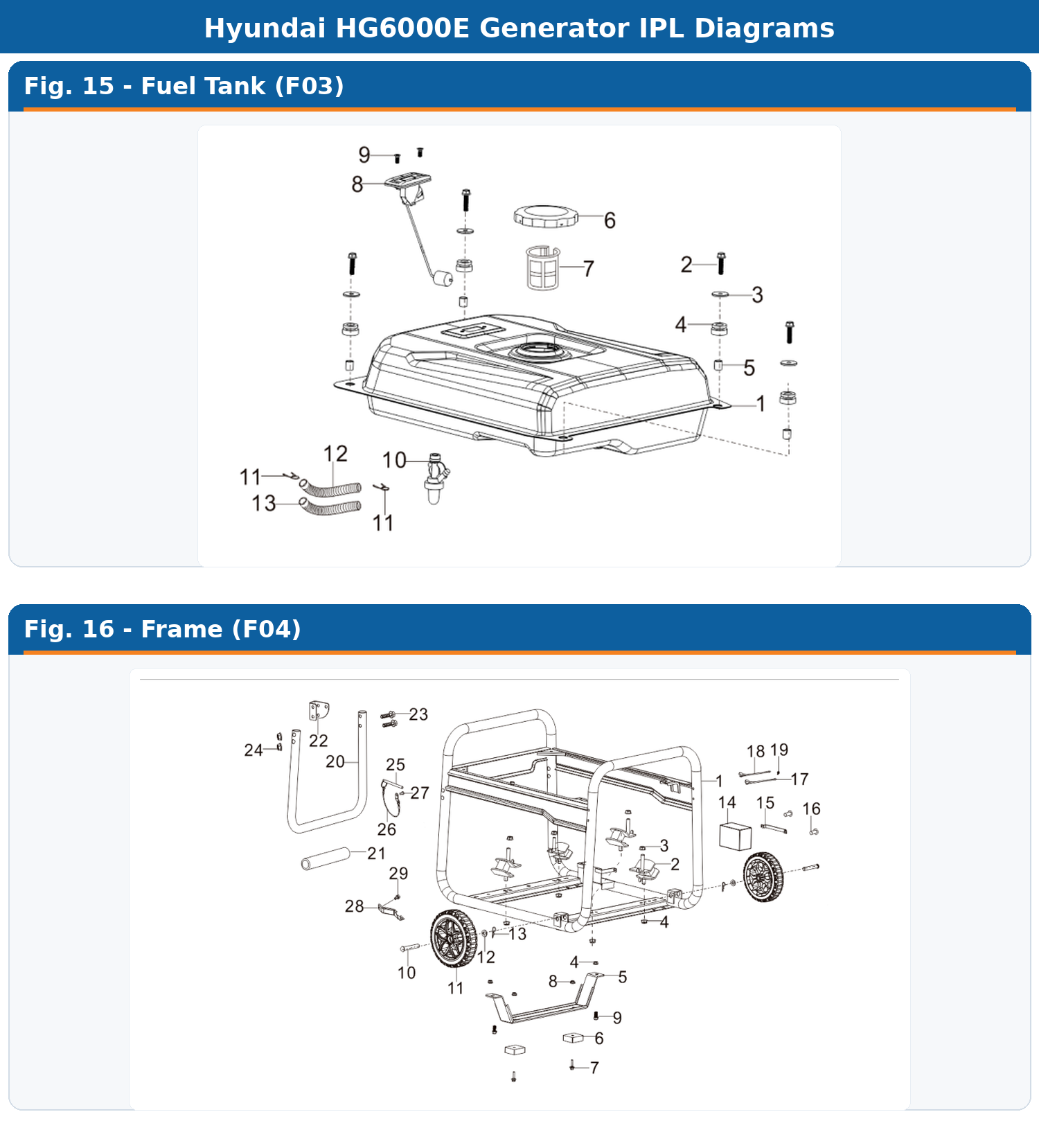 Hyundai HG6000E IPL Fuel Tank / Frame