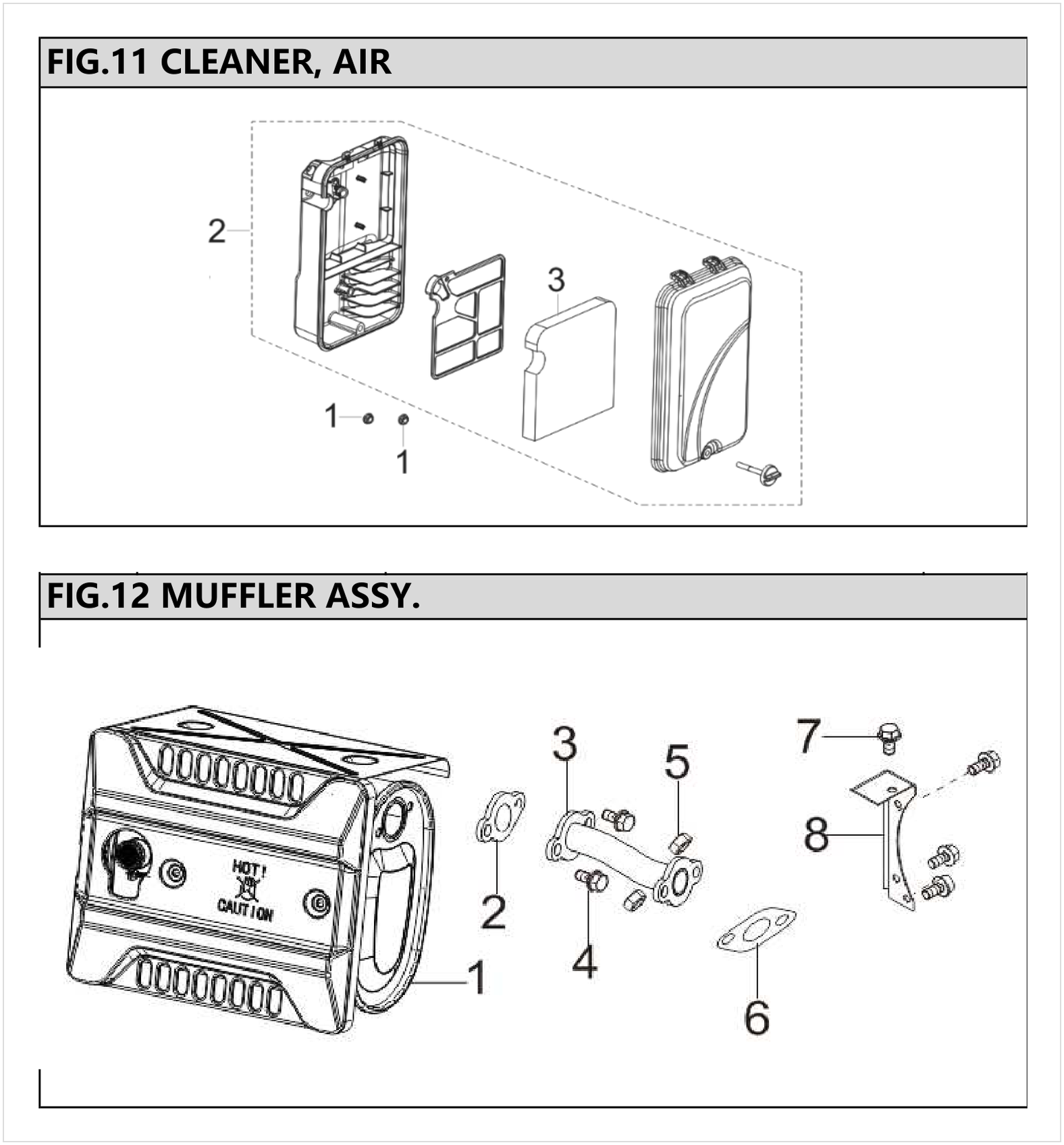 Hyundai HG8500E Air Cleaner / Muffler IPL diagram