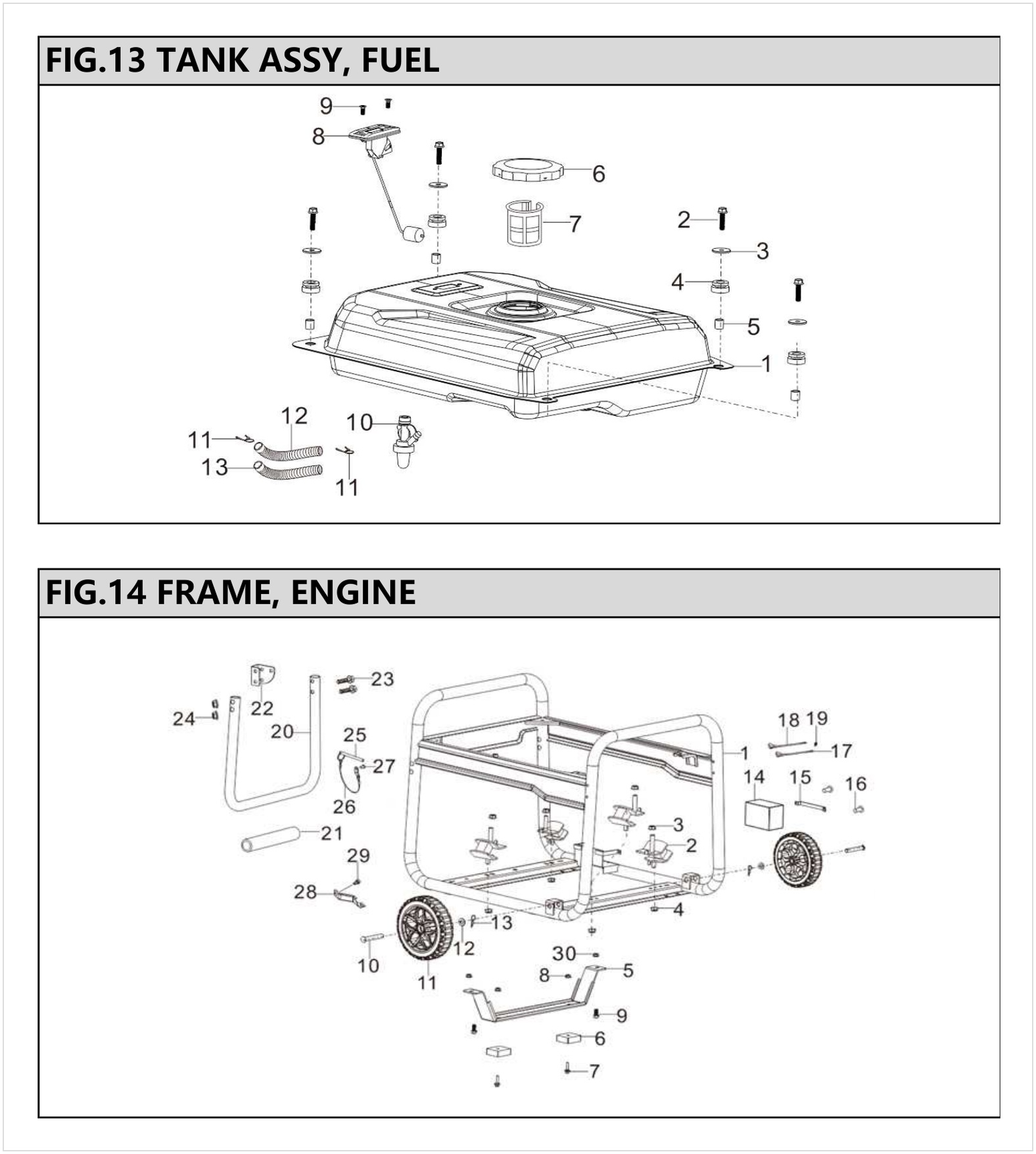 Hyundai HG8500E Fuel Tank / Frame IPL diagram